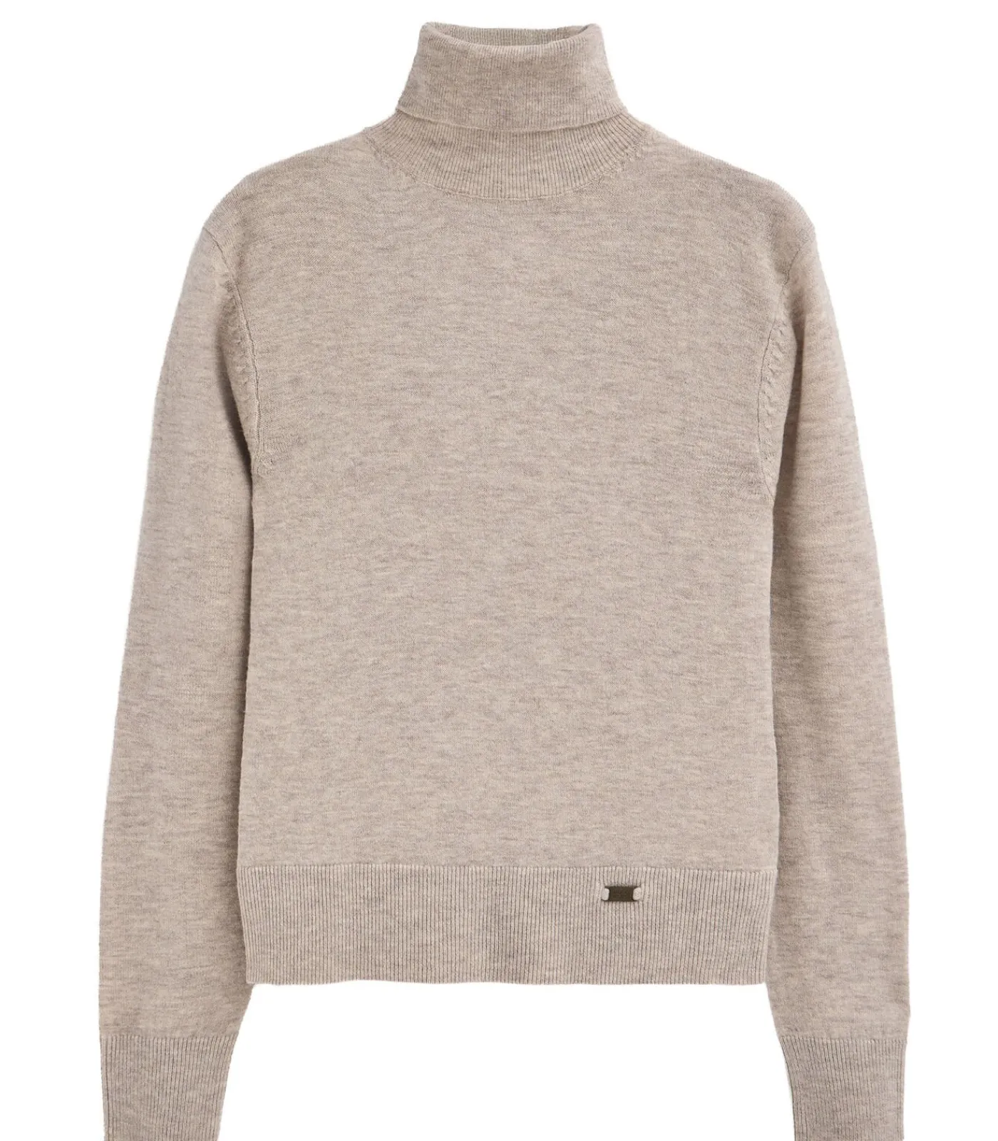 Polo Club Gemêleerd beige coltrui van merinowol en met slim fit lightBeige