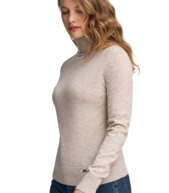 Polo Club Gemêleerd beige coltrui van merinowol en met slim fit lightBeige