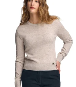 Polo Club Gemêleerd beige trui van merinowol, met slim fit en ronde hals lightBeige Best
