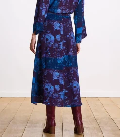 La Fée Maraboutée Geprinte pruim uitlopende midirok violet Sale