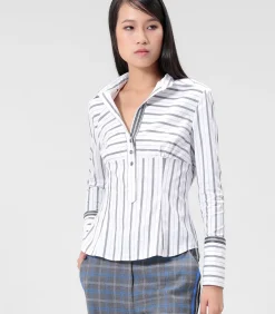 Smart & Joy Gestreept shirt white