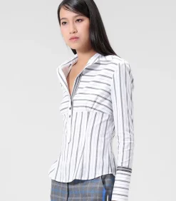 Smart & Joy Gestreept shirt white