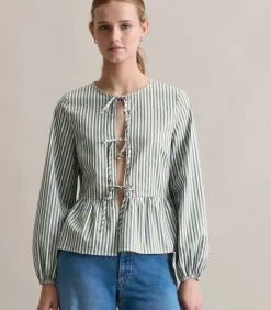 Marc O’Polo DENIM Gestreepte blouse in de vorm van green Best