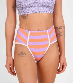 Oxbow Gestreepte surf hoge taille BERRY orange Best