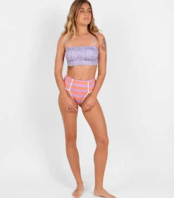 Oxbow Gestreepte surf hoge taille BERRY orange Best