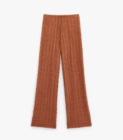 Koton Gestructureerde Lange Broek met Ceintuur brown Outlet