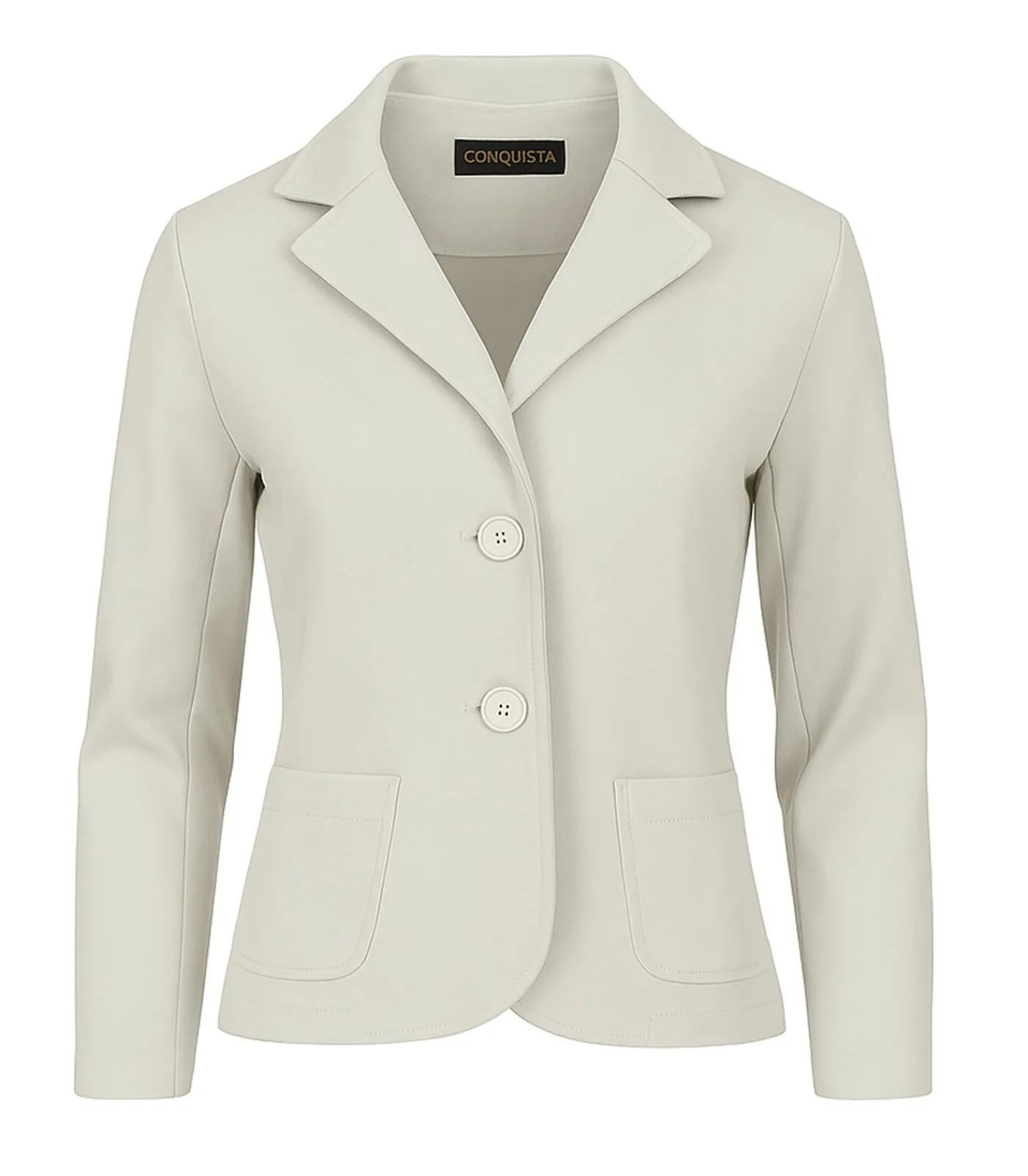 Conquista Getailleerde stretchgabardineblazer van katoen-viscosemix beige Hot