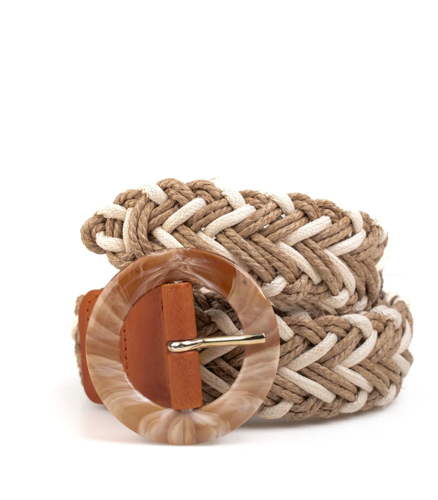Fortex Gevlochten riem 4 cm Made in Belgium camel New
