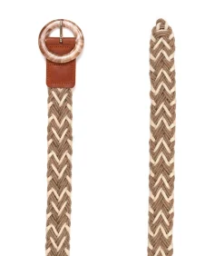 Fortex Gevlochten riem 4 cm Made in Belgium camel New