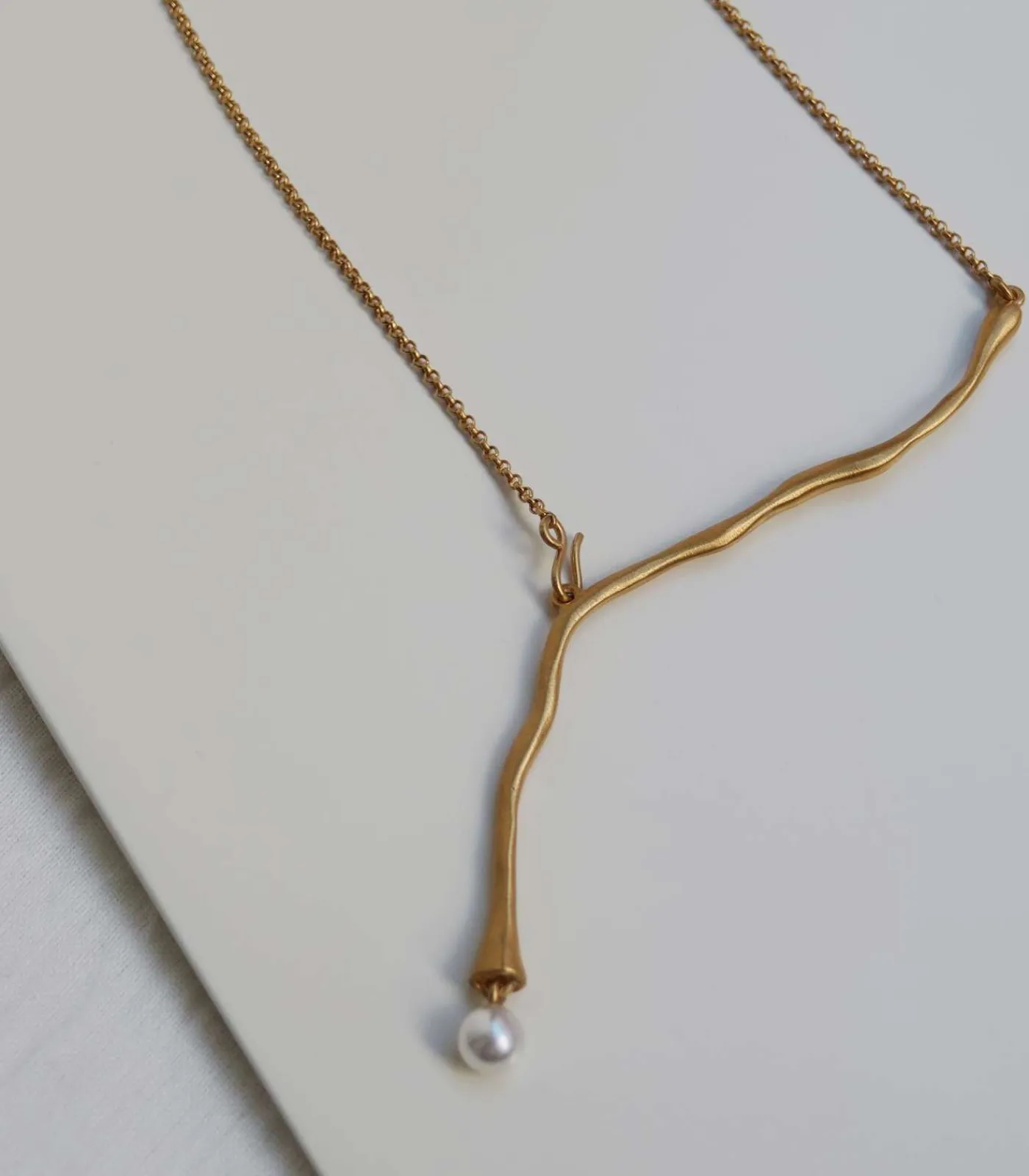 Joidart Gouden ketting Eclat met witte parel Outlet
