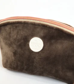 Banana Moon GRAPHITE LEYLAK Bruine fluwelen pouch beige Outlet