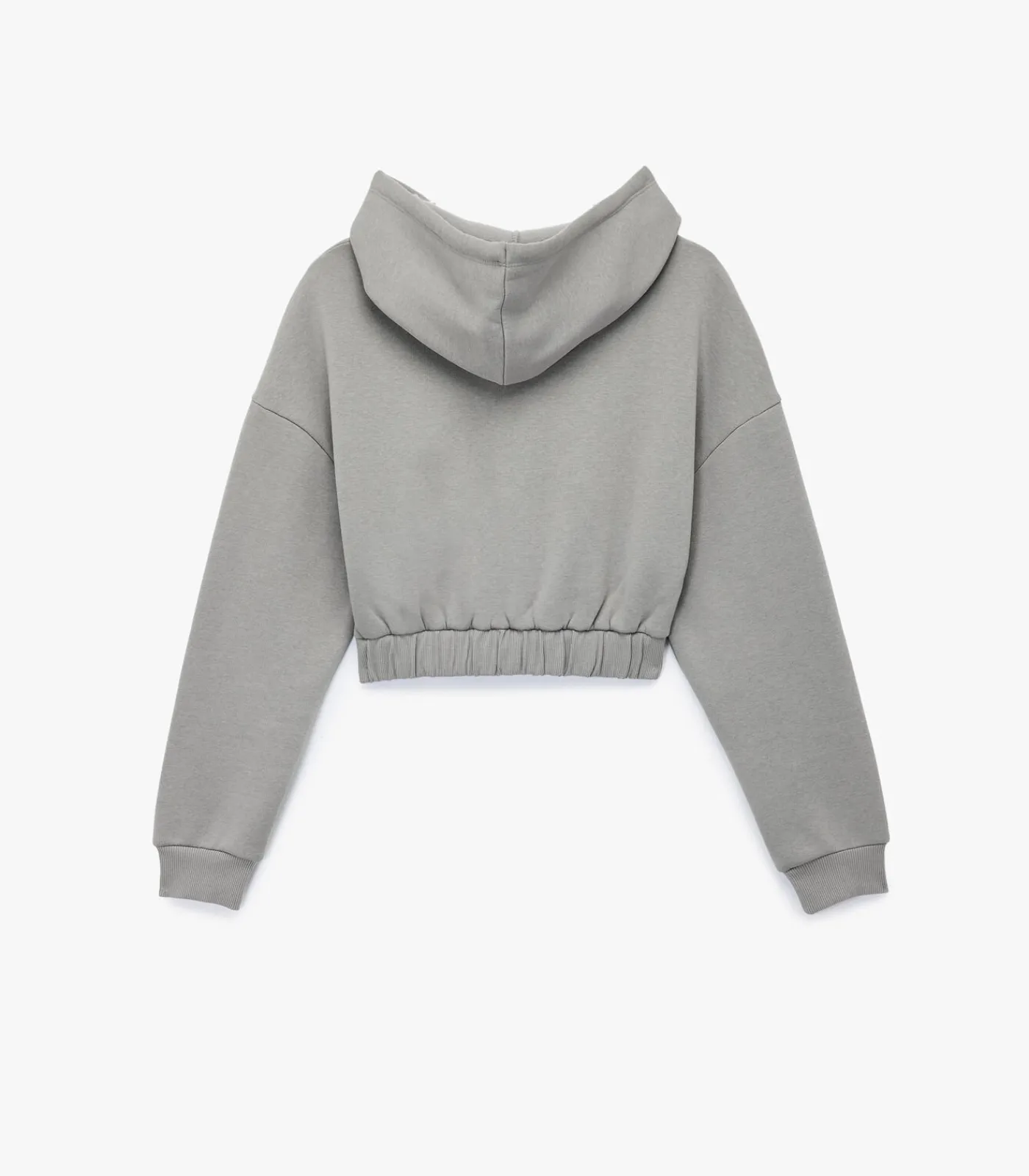 Koton Grijs Crop Sweatshirt Kap Hoody Lang gray Outlet