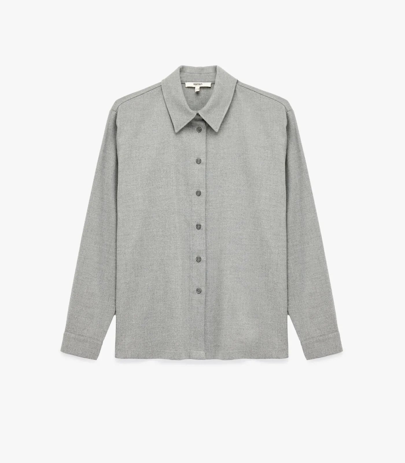 Koton Grijze Blouse Lange Mouwen met Knoopsluiting gray Online