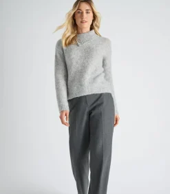 Marie Méro Grijze broek met brede pijpen gray Best