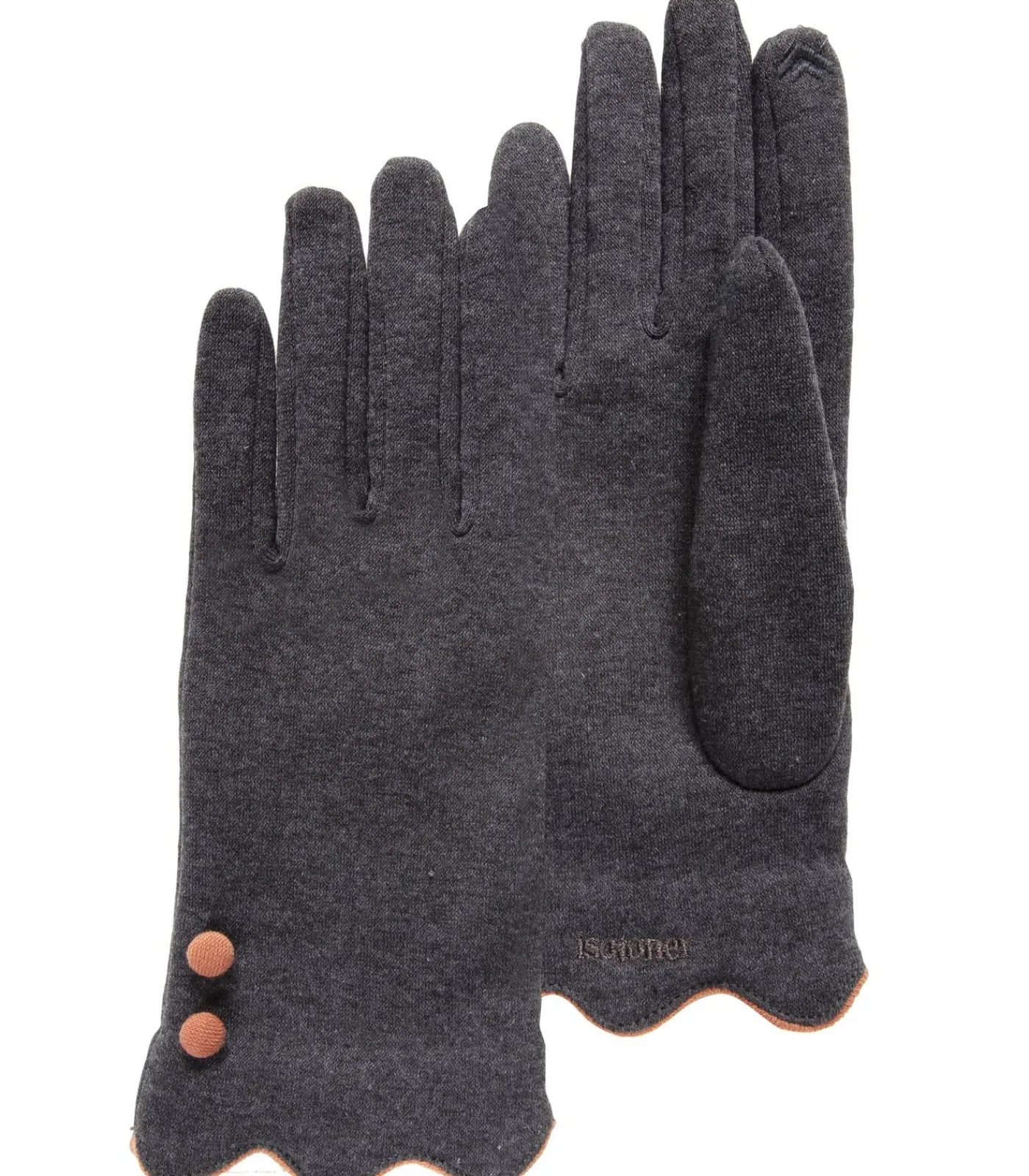 ISOTONER Grijze festonhandschoenen voor dames gray Outlet