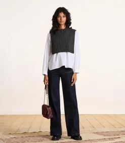 La Fée Maraboutée Grijze gebreide plastron met rits gray Sale