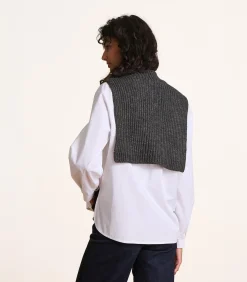 La Fée Maraboutée Grijze gebreide plastron met rits gray Sale