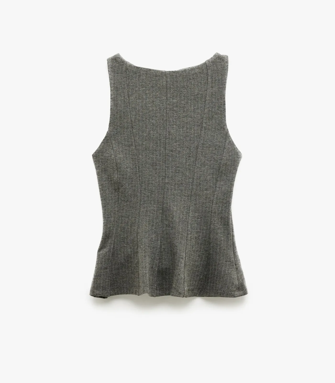 Koton Grijze Mouwloze Peplum Top Slanke Pasvorm gray Online
