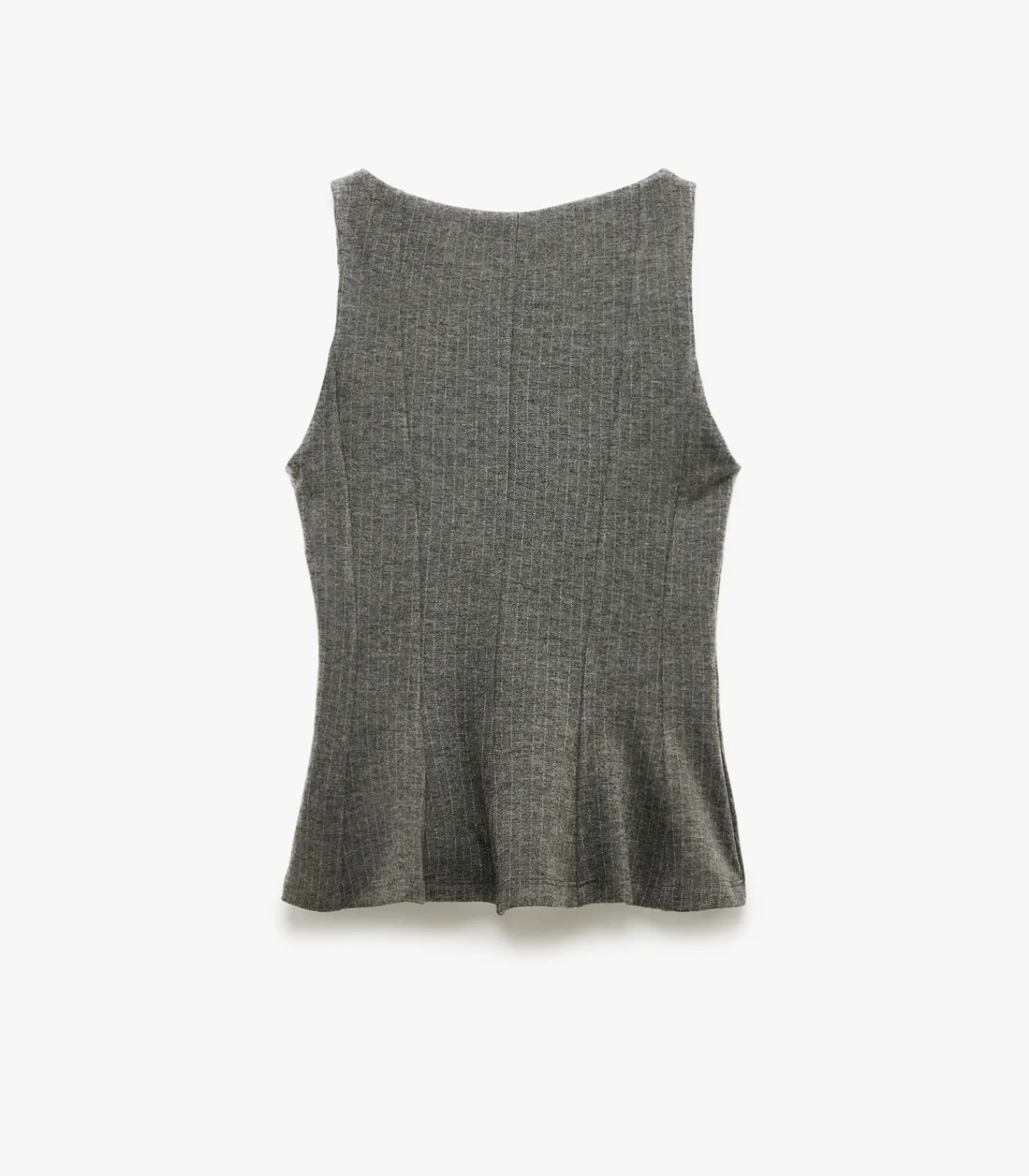 Koton Grijze Mouwloze Peplum Top Slanke Pasvorm gray Online
