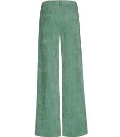 Marie Méro Groene broek 5-pocket in velours green New
