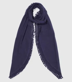 La Fiancée Grote biologische katoenen gaasstola OYA navyBlue Hot