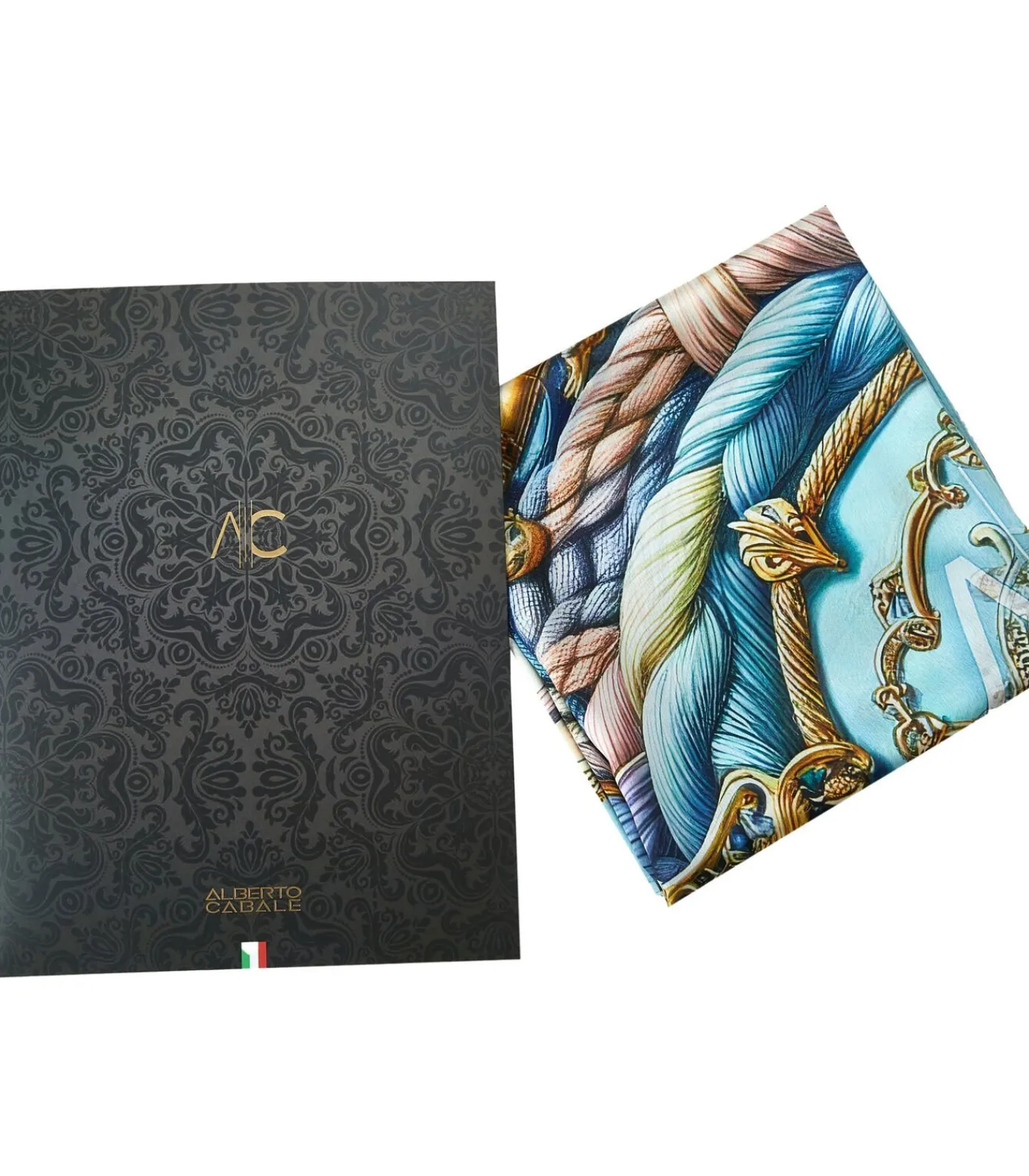 Alberto Cabale Grote vierkante zijden Spring Rope Zoé multicolor Clearance