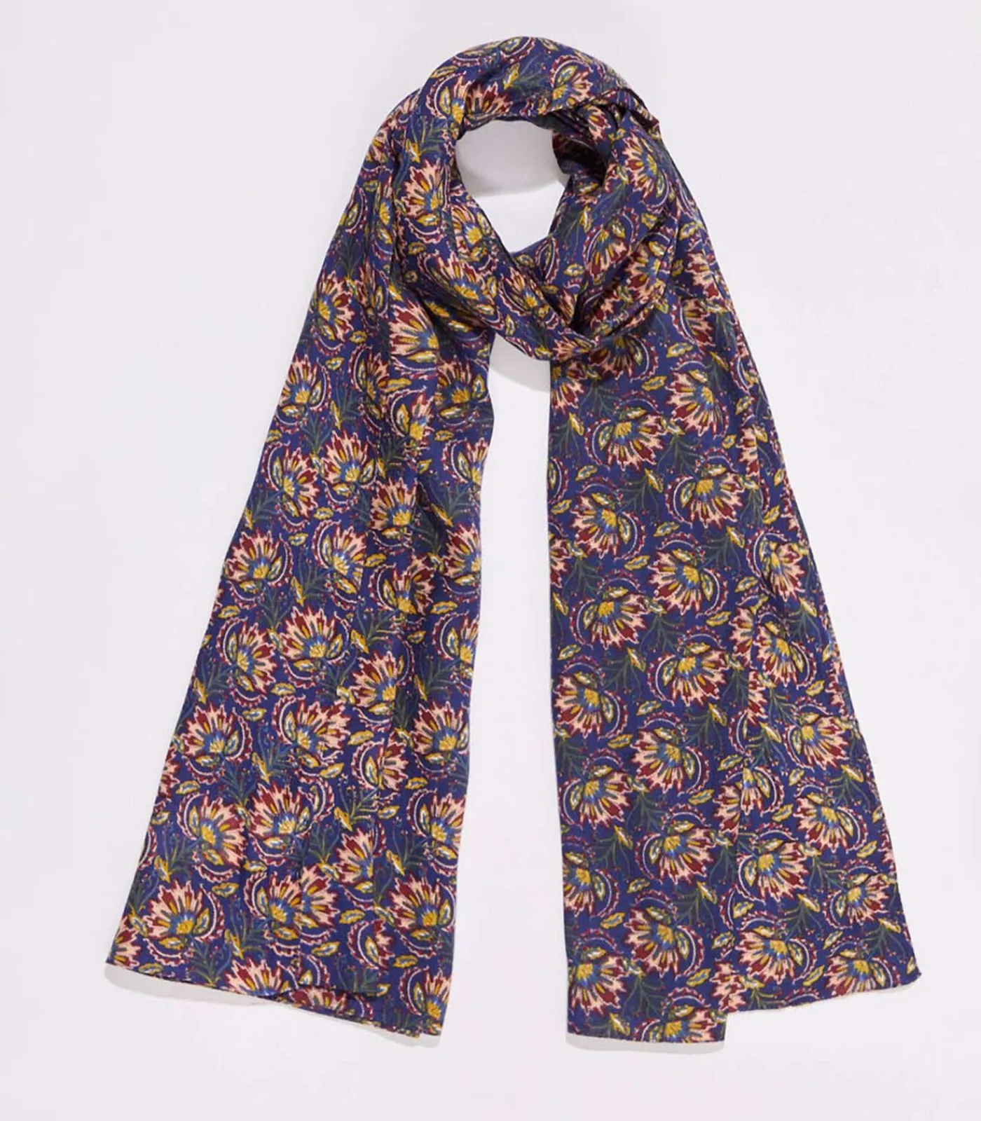 La Fiancée Grote vloeiende stola met print ABELA darkPurple Sale