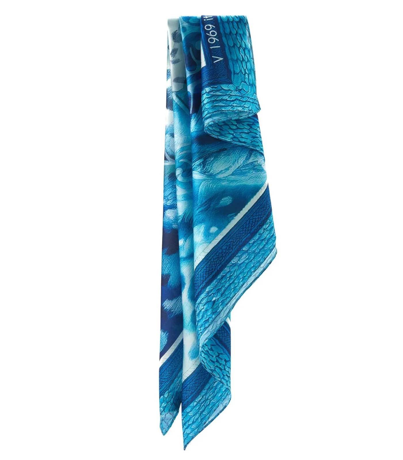 V1969 Grote zijden sjaal Blauw Tijger blue Outlet