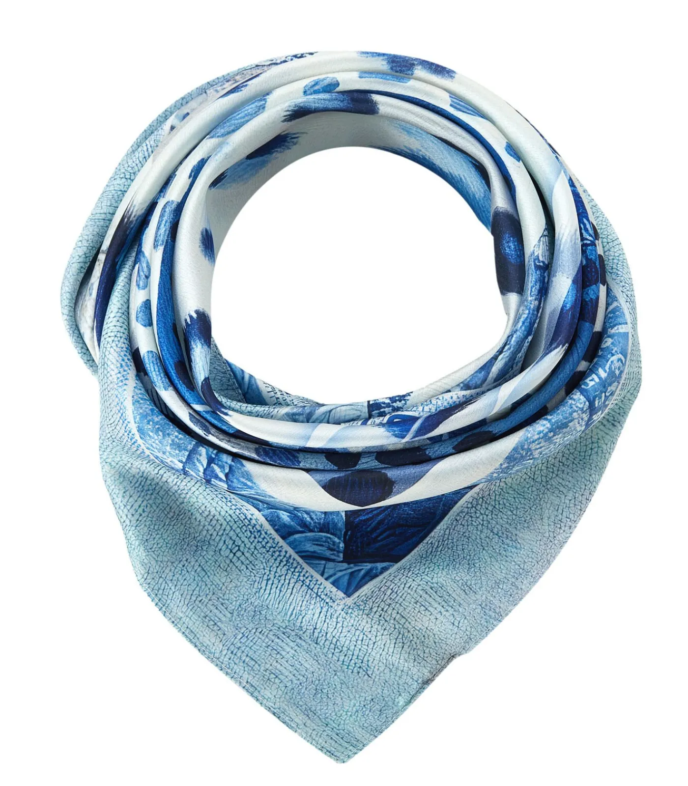 V1969 Grote zijden sjaal Blauw Tijger blue Outlet