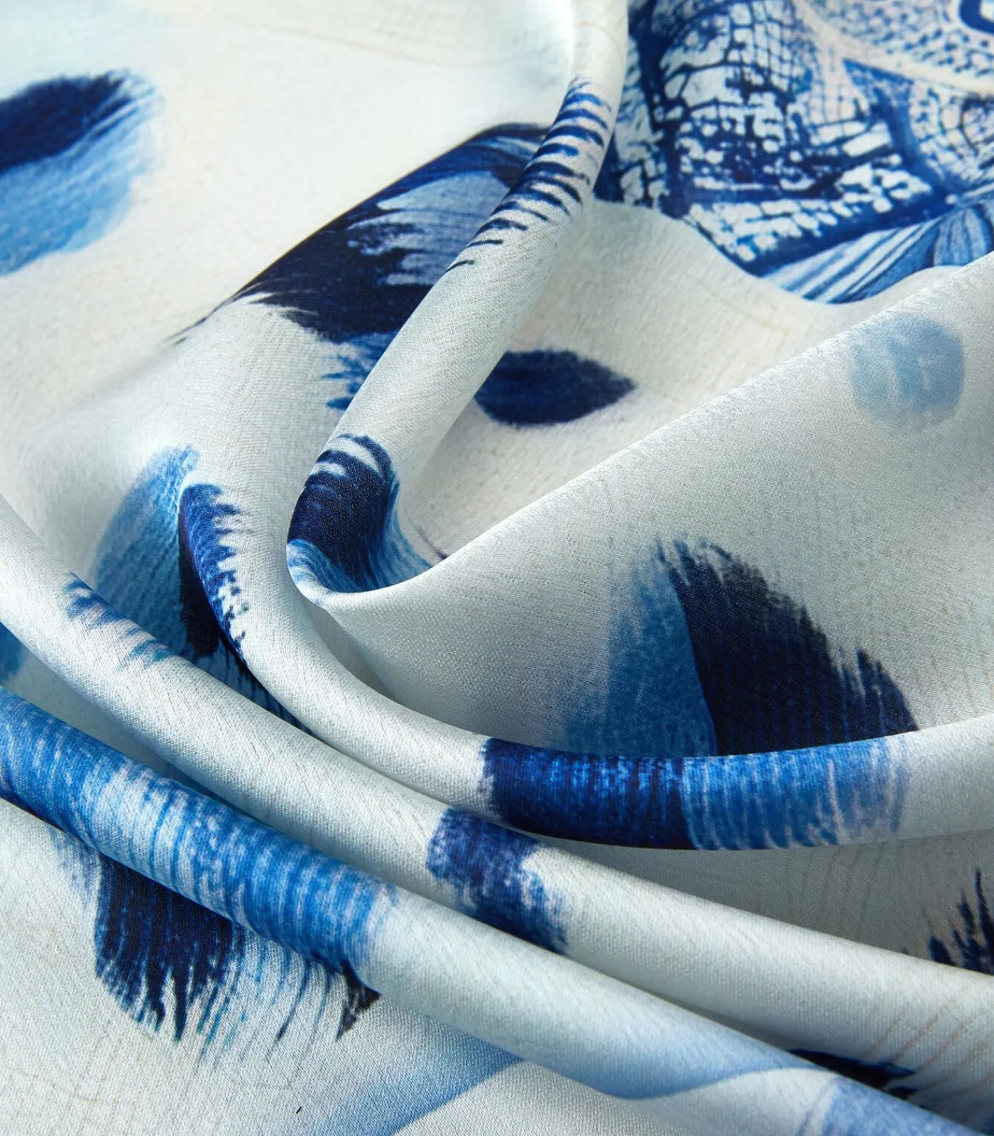 V1969 Grote zijden sjaal Blauw Tijger blue Outlet