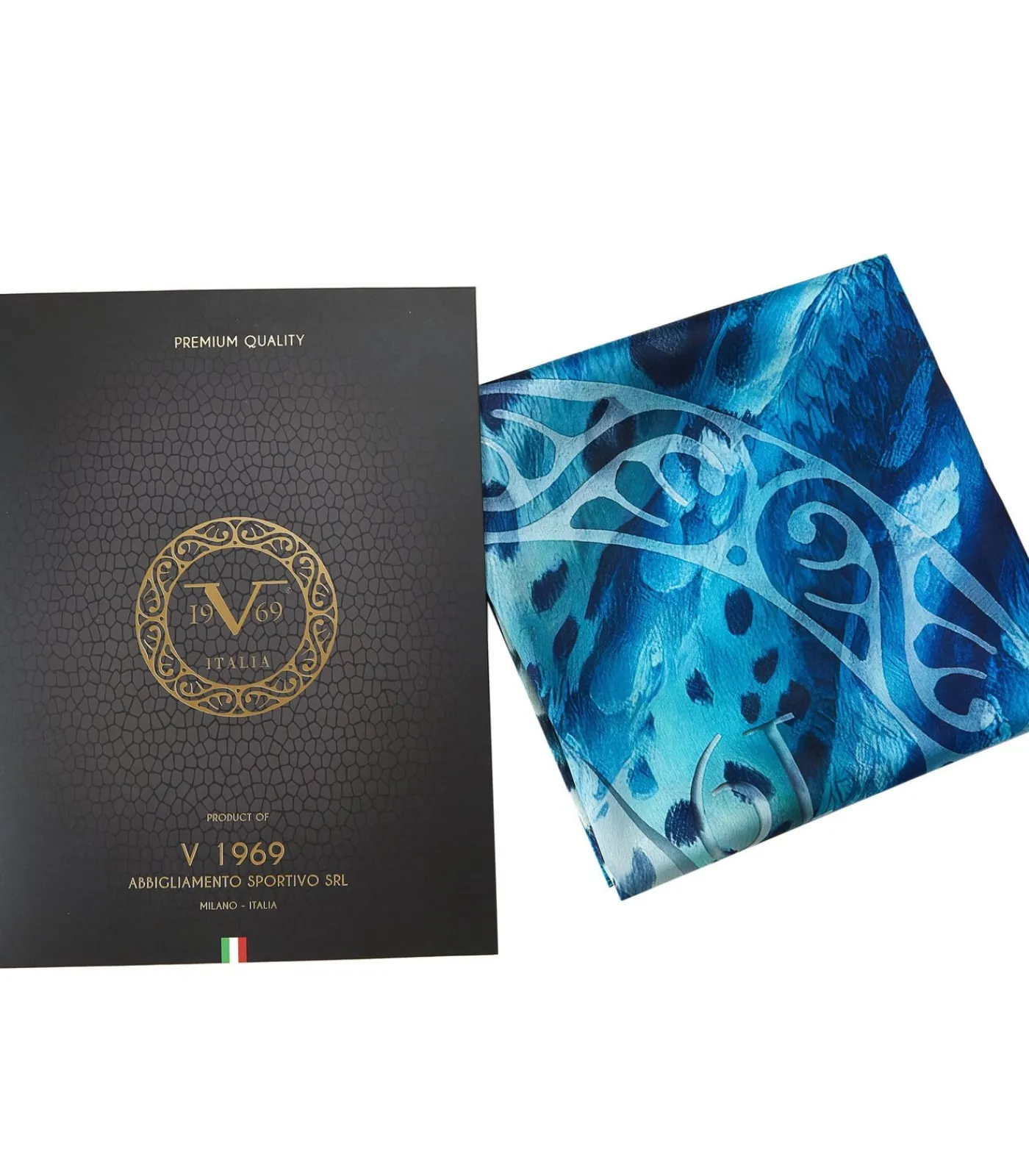 V1969 Grote zijden sjaal Blauw Tijger blue Outlet