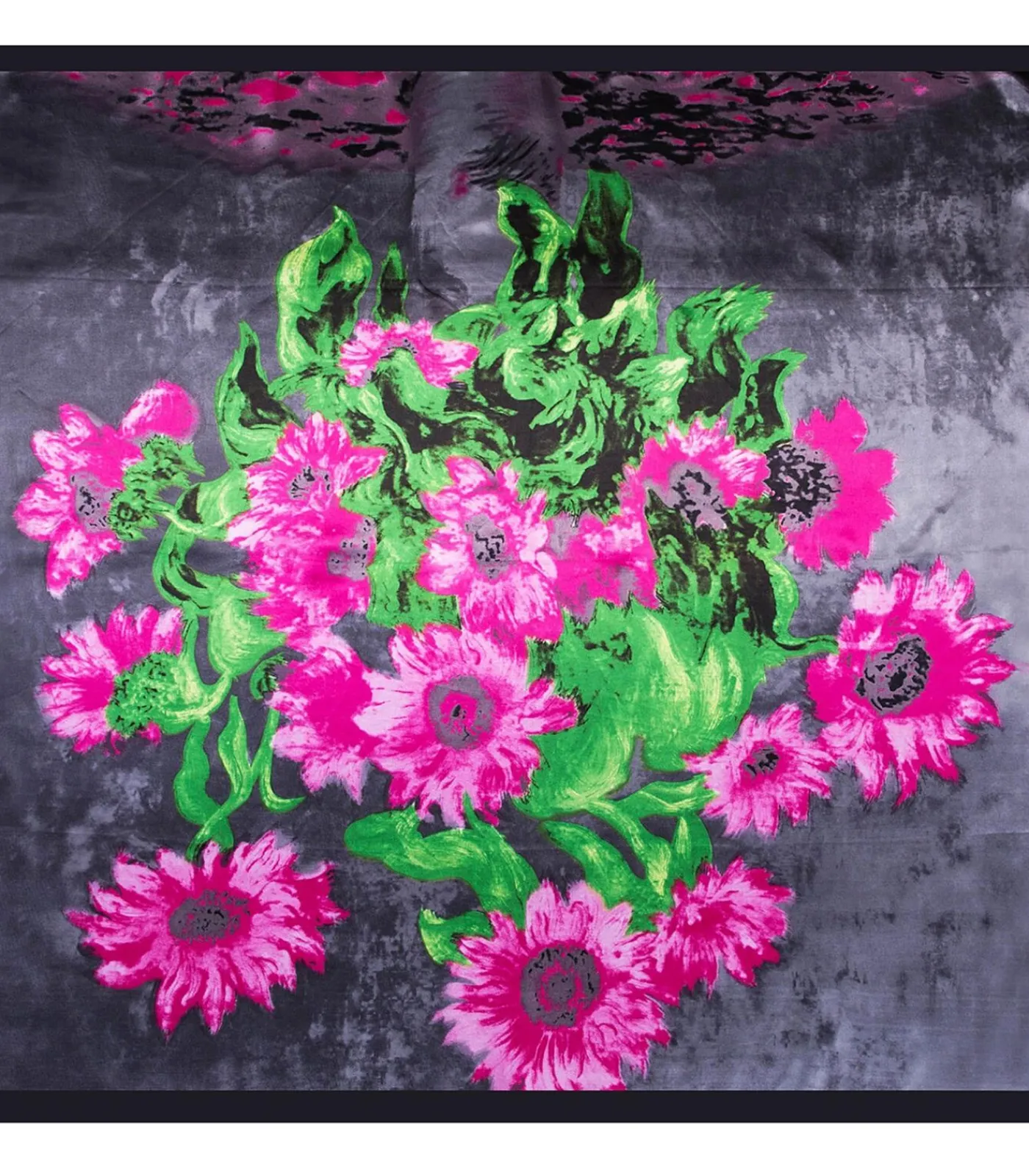 Alberto Cabale Grote zijden sjaal Flora Grey Zoé gray Online