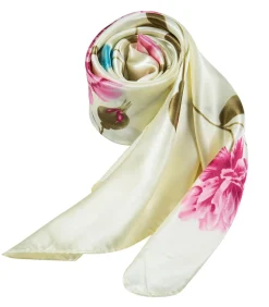 Alberto Cabale Grote zijden sjaal Flora Zoé white Online