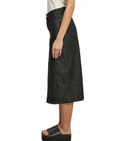 Urban Classics Halflange denim rok voor dames black New