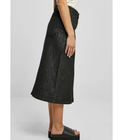 Urban Classics Halflange denim rok voor dames black New