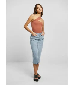 Urban Classics Halflange denim rok voor dames blue New