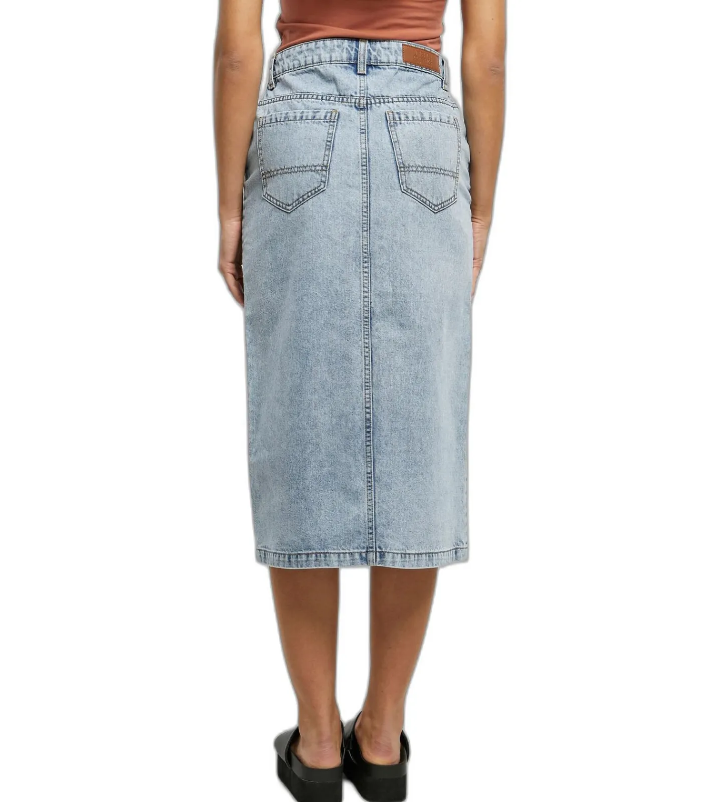 Urban Classics Halflange denim rok voor dames blue New