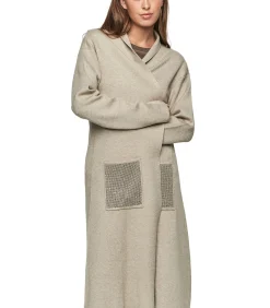 SELMARK Halflange jas met glanzende zakken PC1 STYLE ADD taupe Discount