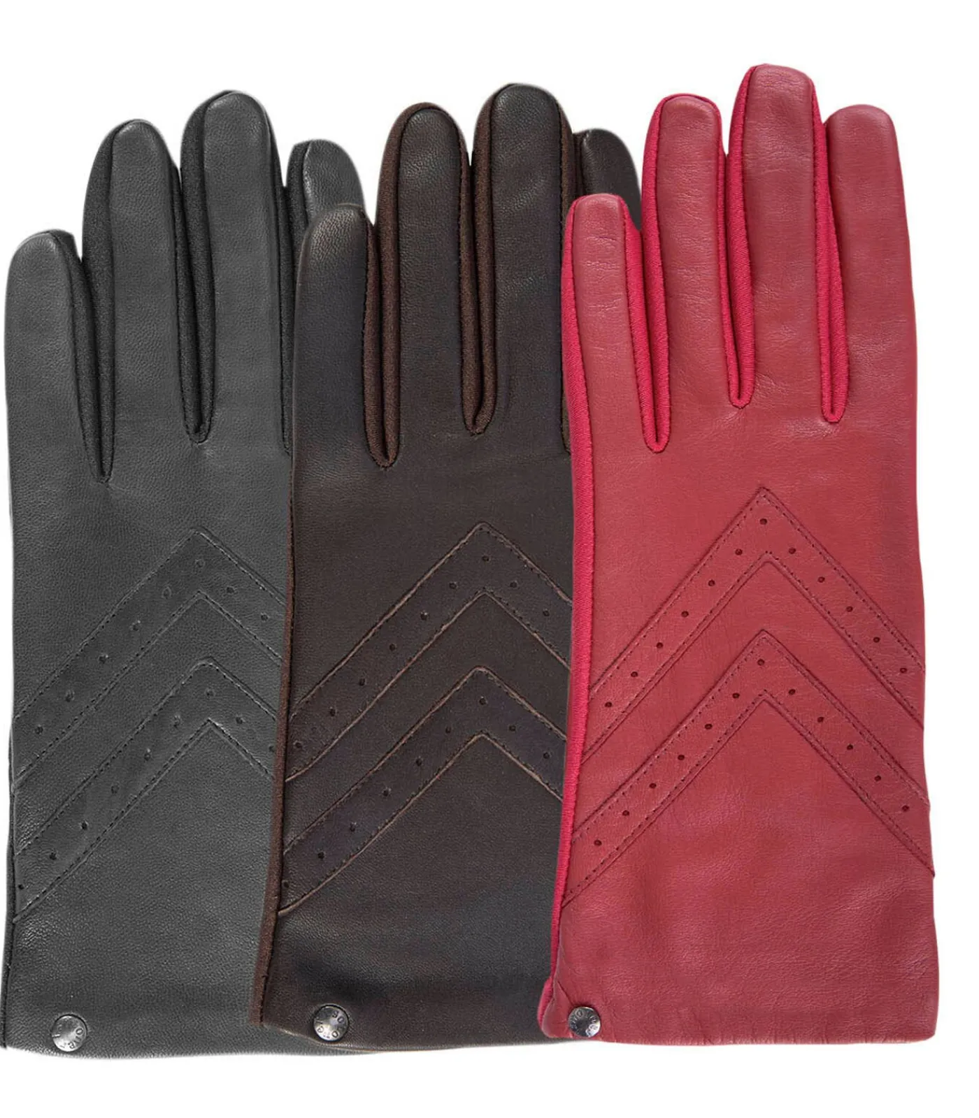 ISOTONER Handschoenen van tactiel leer en stof voor dames Rood red Best