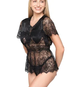 LUNA Hemdje met slipe mouwen AMELIE black Clearance