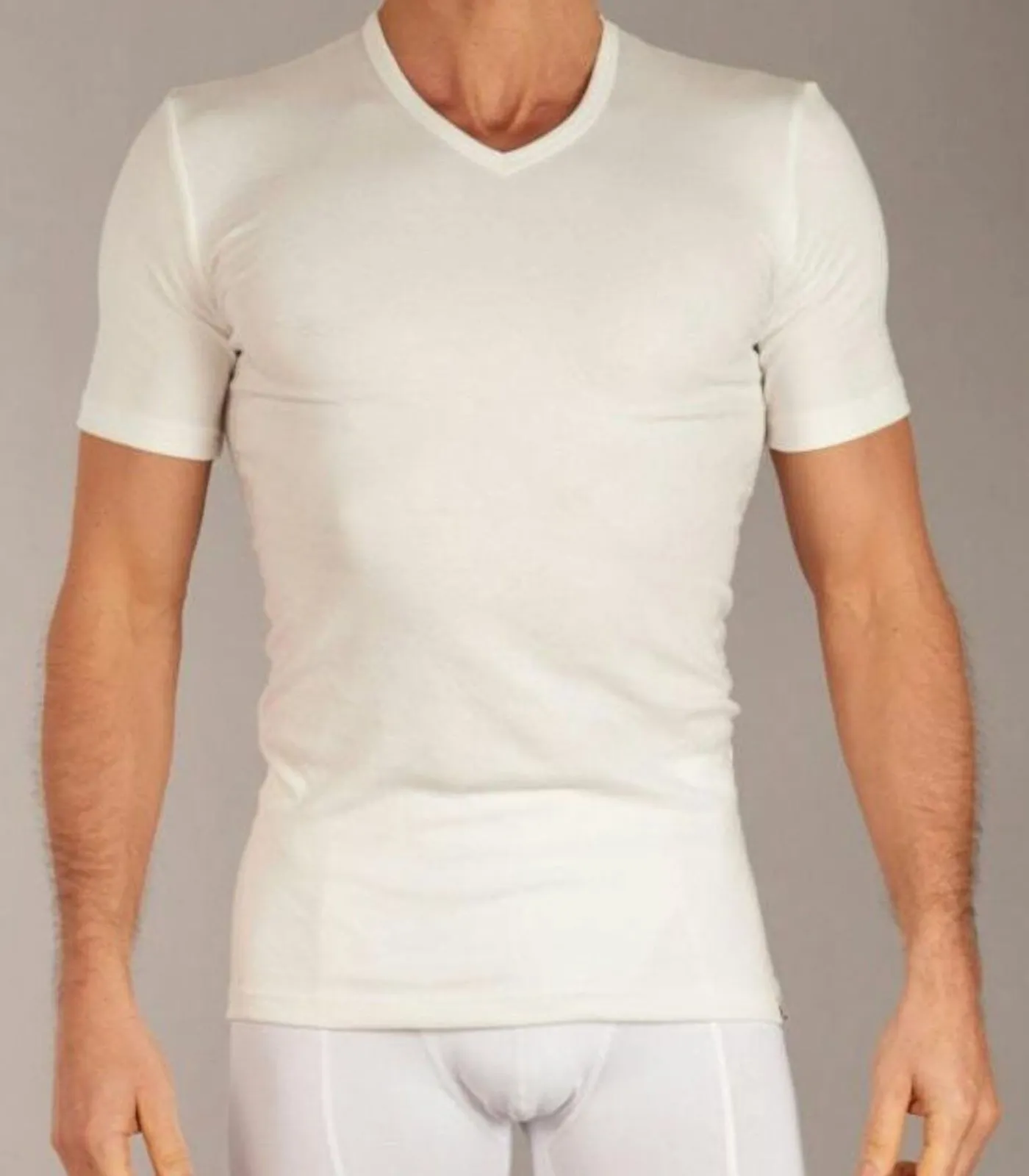 Ten Cate Heren thermo shirt Korte mouw - V-hals - Warm ondershirt met korte mouwen white Clearance