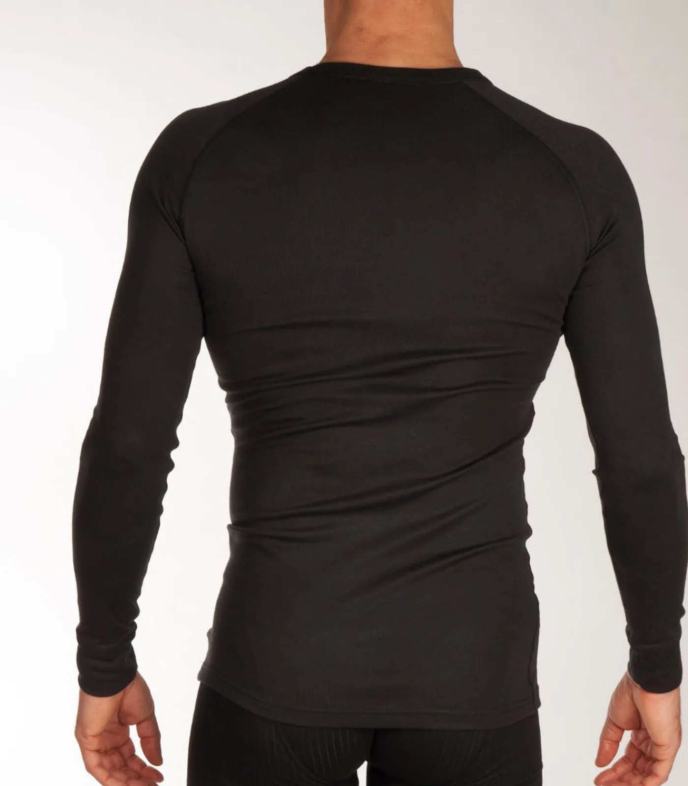 Ceceba Heren thermo shirt Lange mouw - Thermo sport - Warm ondershirt met ronde hals - Viscose black Clearance
