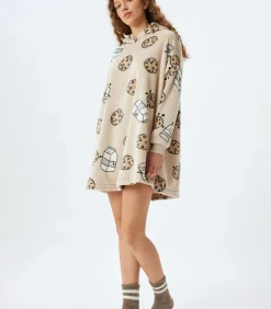 Koton Heup lengte Stof gedetailleerd Badjas beige Discount