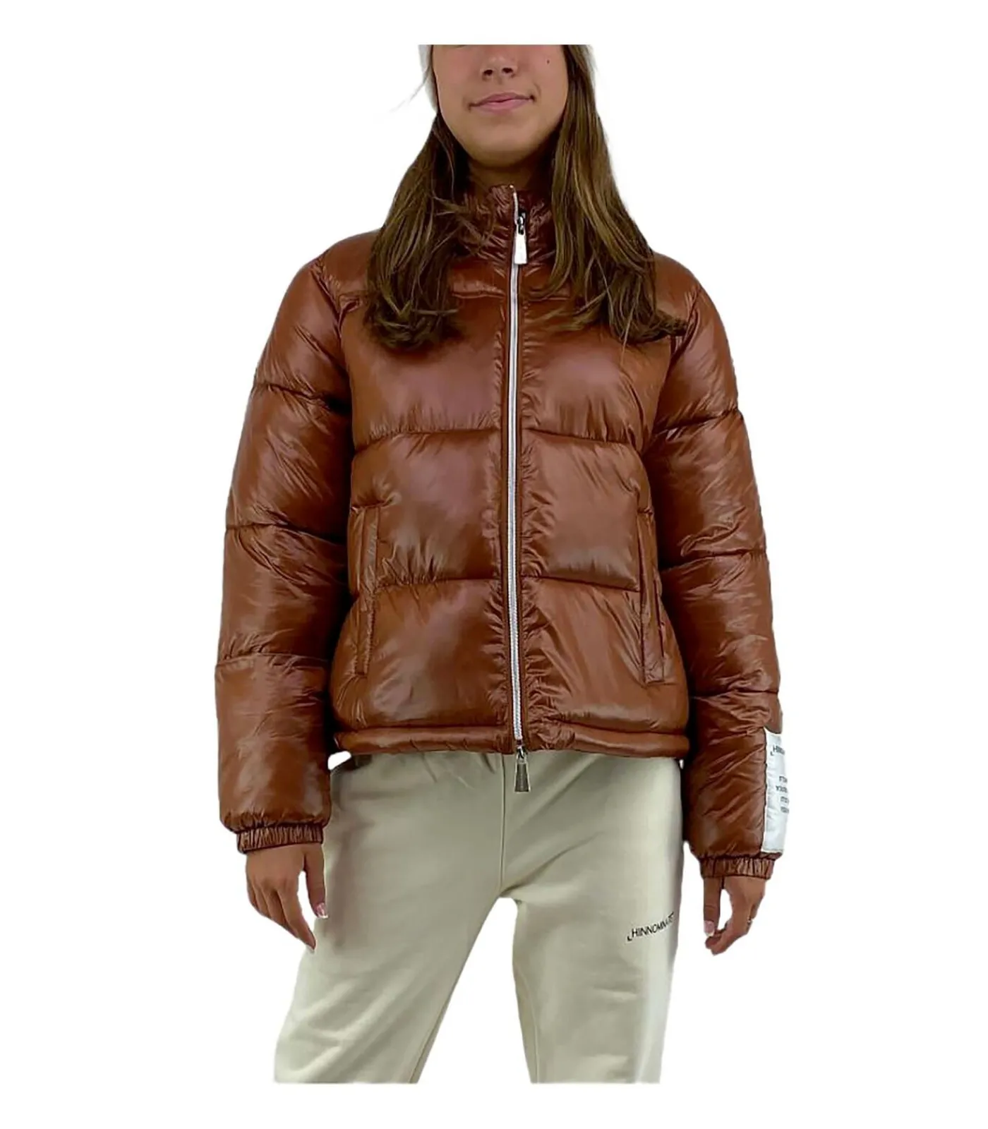 HINNOMINATE Jas Nylon Donsjas Met Alle Ritssluitingen En Label Op De Pols brown Online