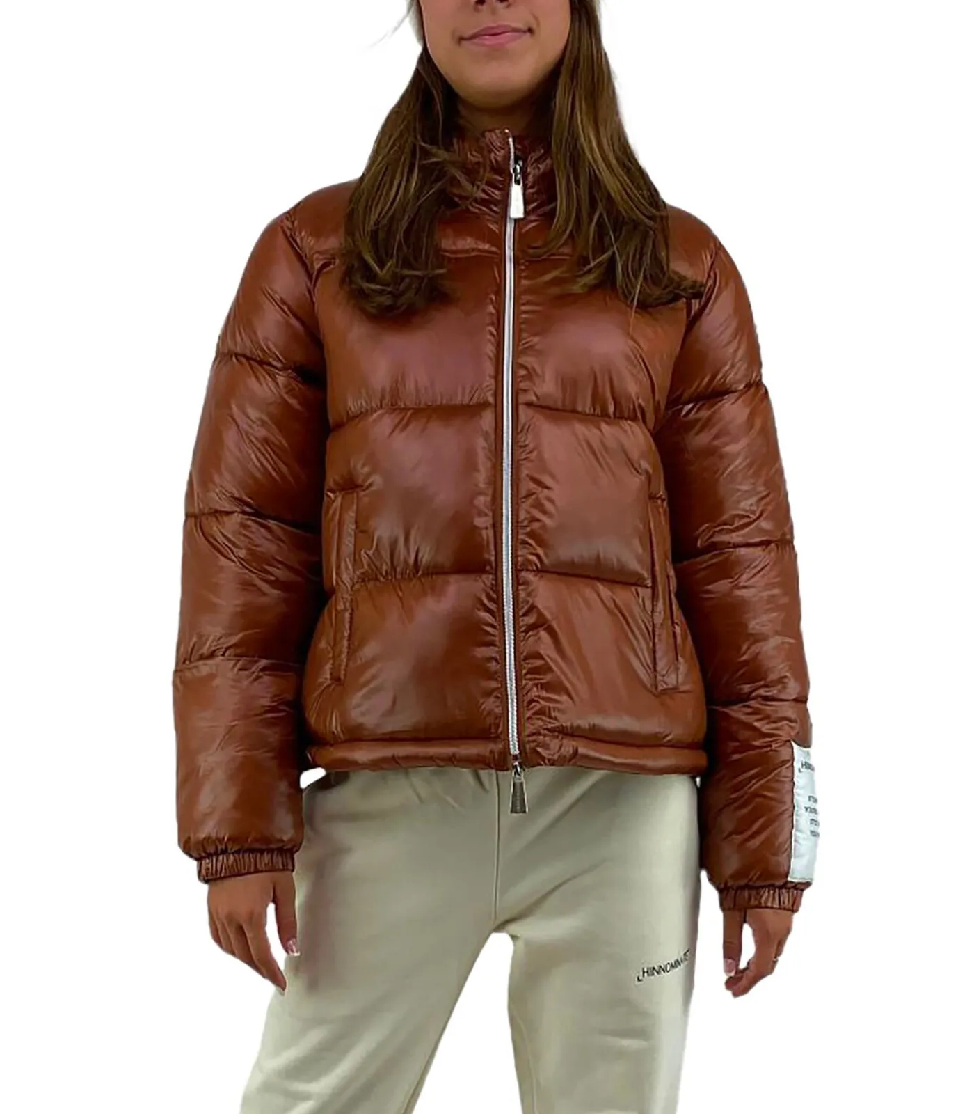 HINNOMINATE Jas Nylon Donsjas Met Alle Ritssluitingen En Label Op De Pols brown Online