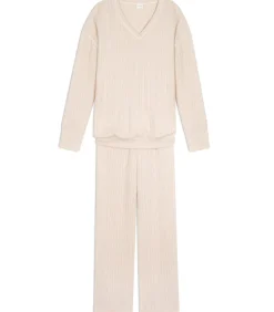 LE CHAT Homewear-set van gebreide stof SHETLAND 124 beige Hot