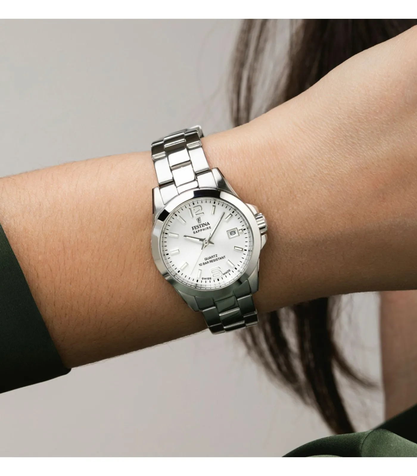 FESTINA Horloge Acero Clasico Swiss Made silver Sale