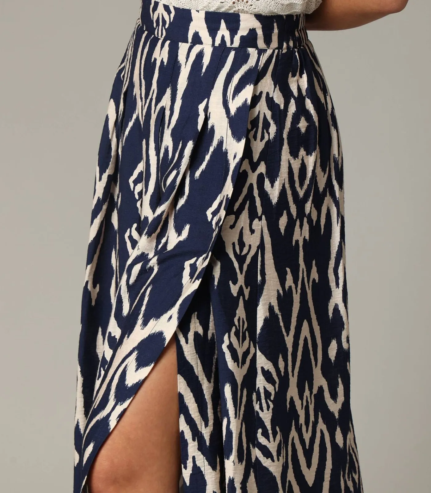 Deeluxe ILLIA - Midirok van viscose met etnische patronen en elastische taille navyBlue Sale