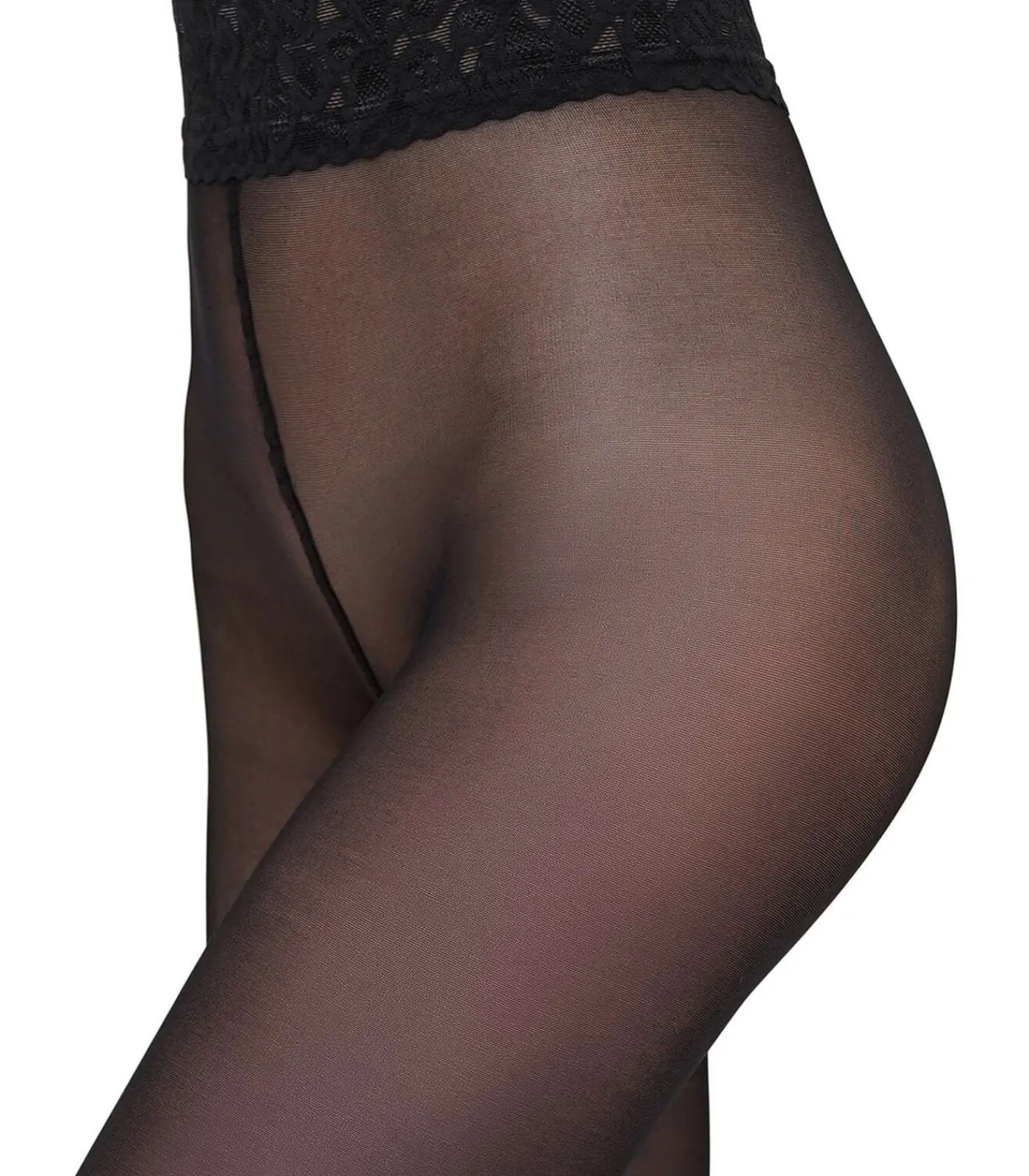 Giulia Impresso 40den Panty met kanten taille - Zwart - L black Best