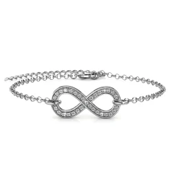 MYC-Paris Infinity Eight armband - Oostenrijks kristal van zeer hoge kwaliteit silver/white Discount
